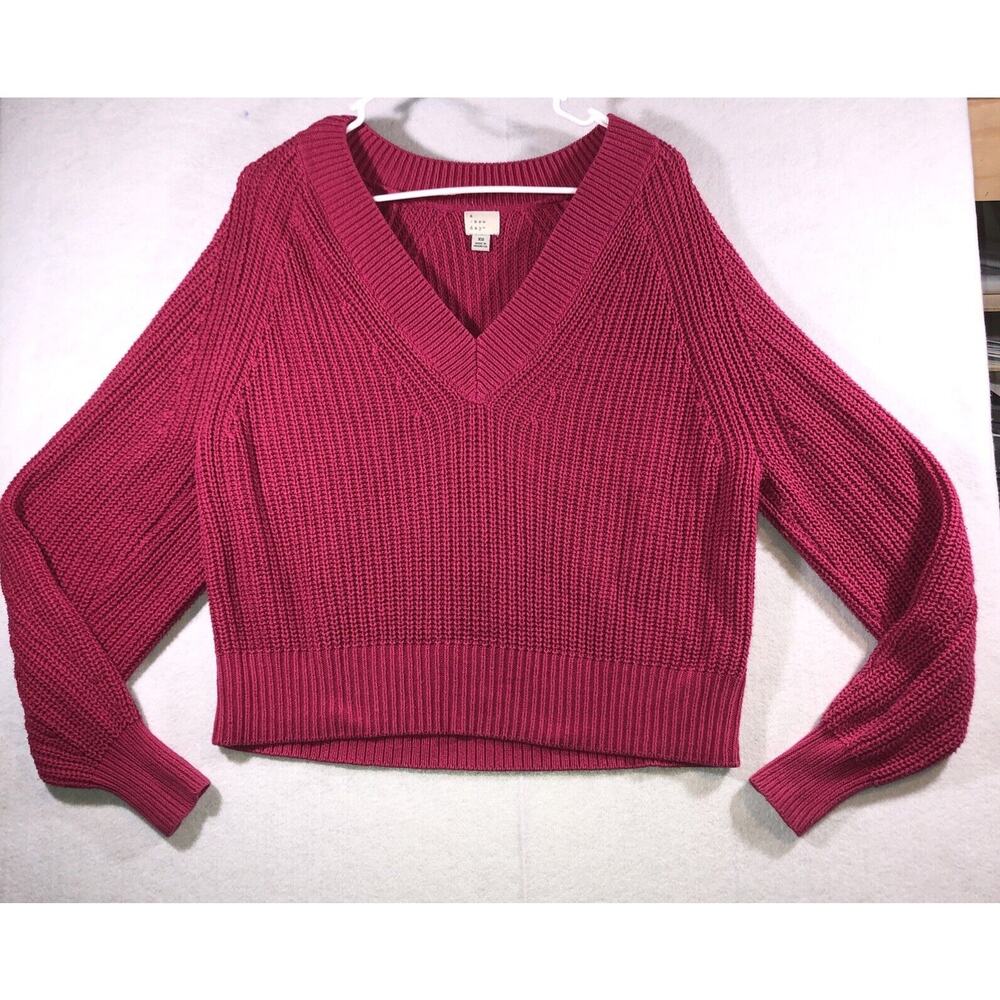 A New Day Sweater Hot Pink Knit Junior Girls Size XS